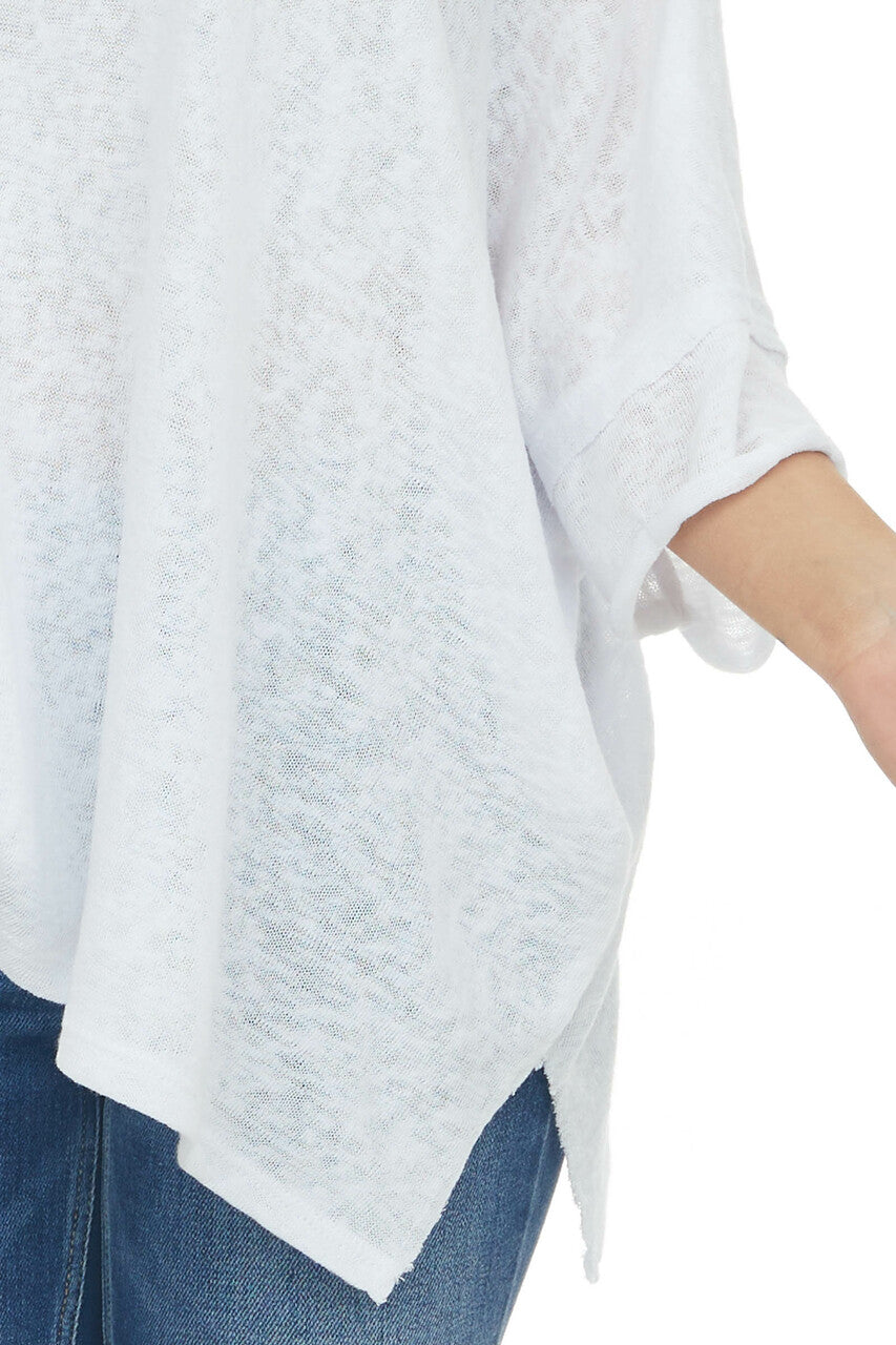 Melange Off White Short Dolman Sleeve Knit Top 