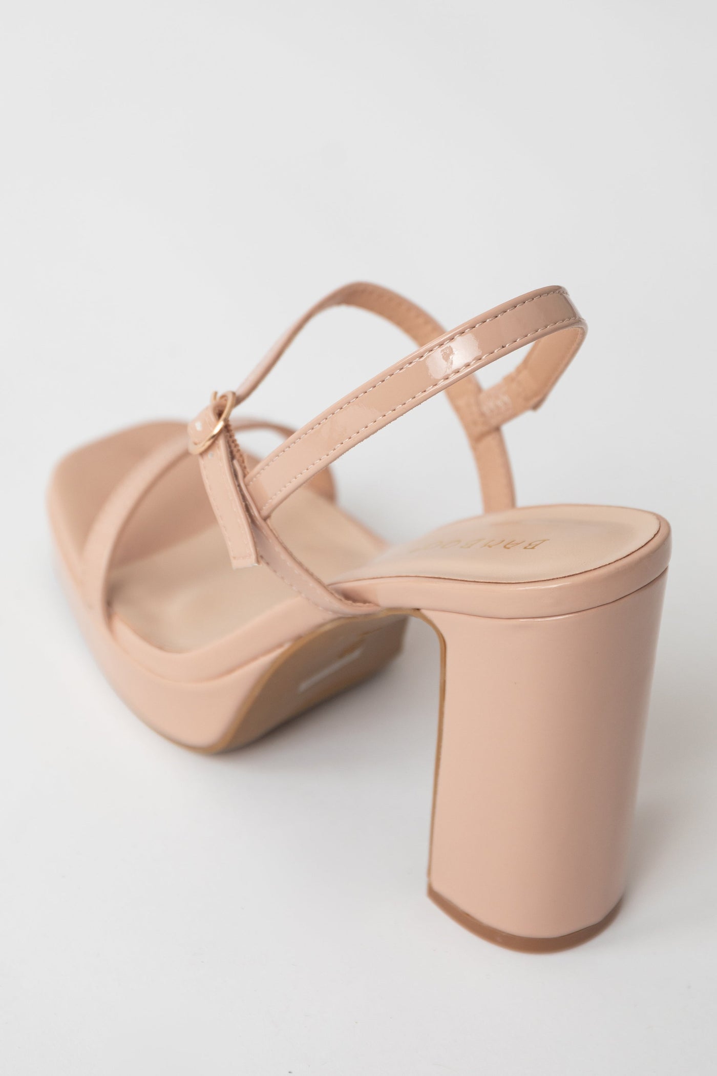 Nude Square Toe Platform High Heels