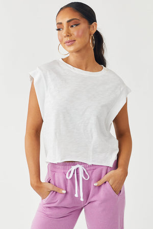 Off White Dart Seam Crew Neck Muscle Tee