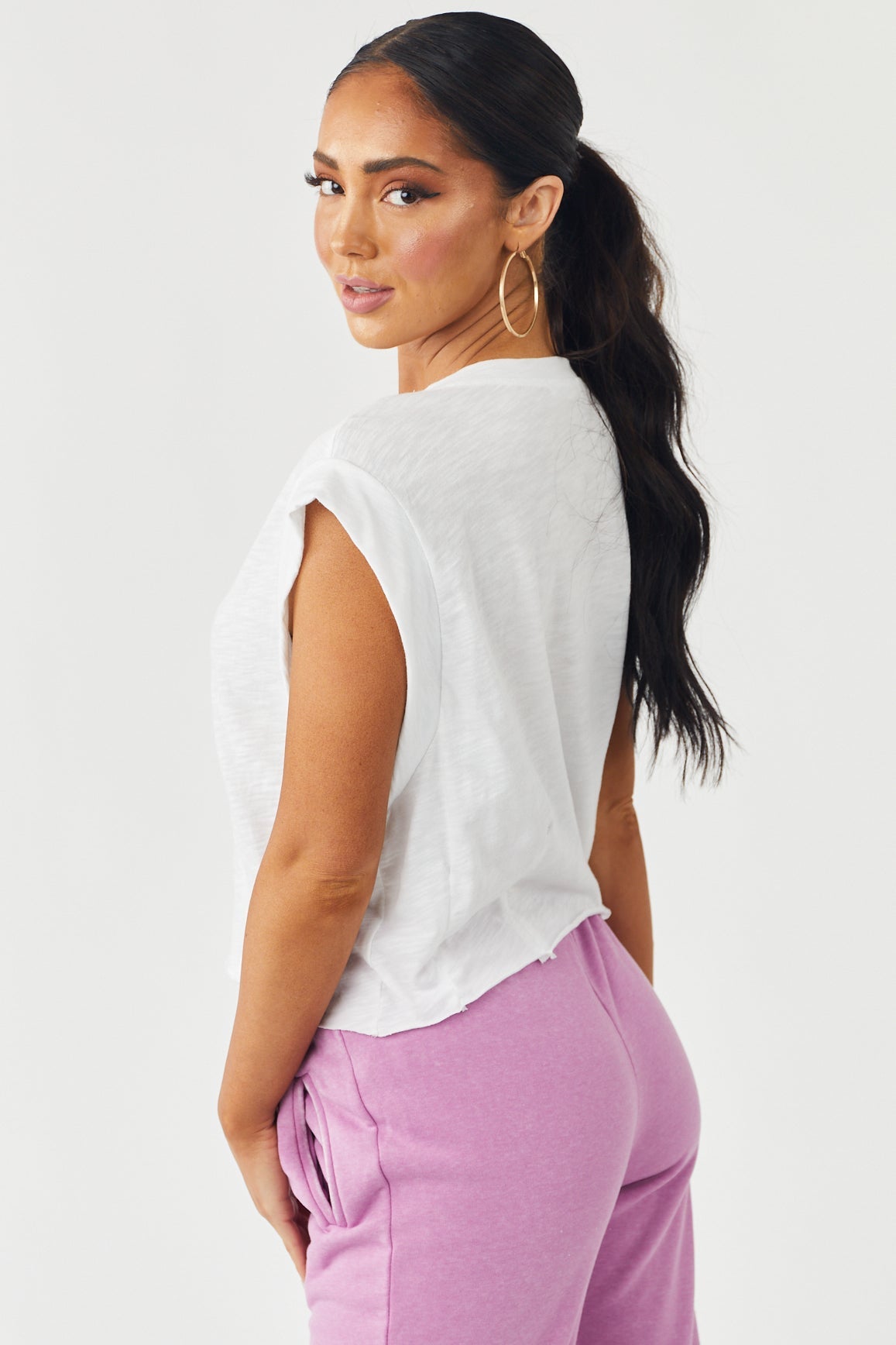 Off White Dart Seam Crew Neck Muscle Tee