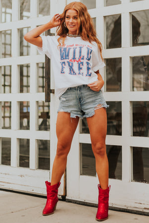 Off White 'Wild and Free' Oversized Graphic Tee