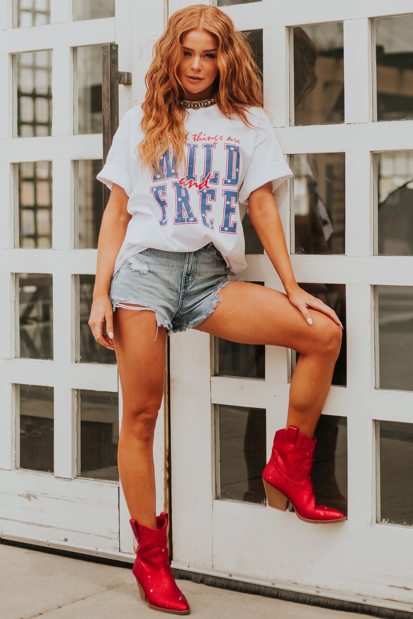 Off White 'Wild and Free' Oversized Graphic Tee