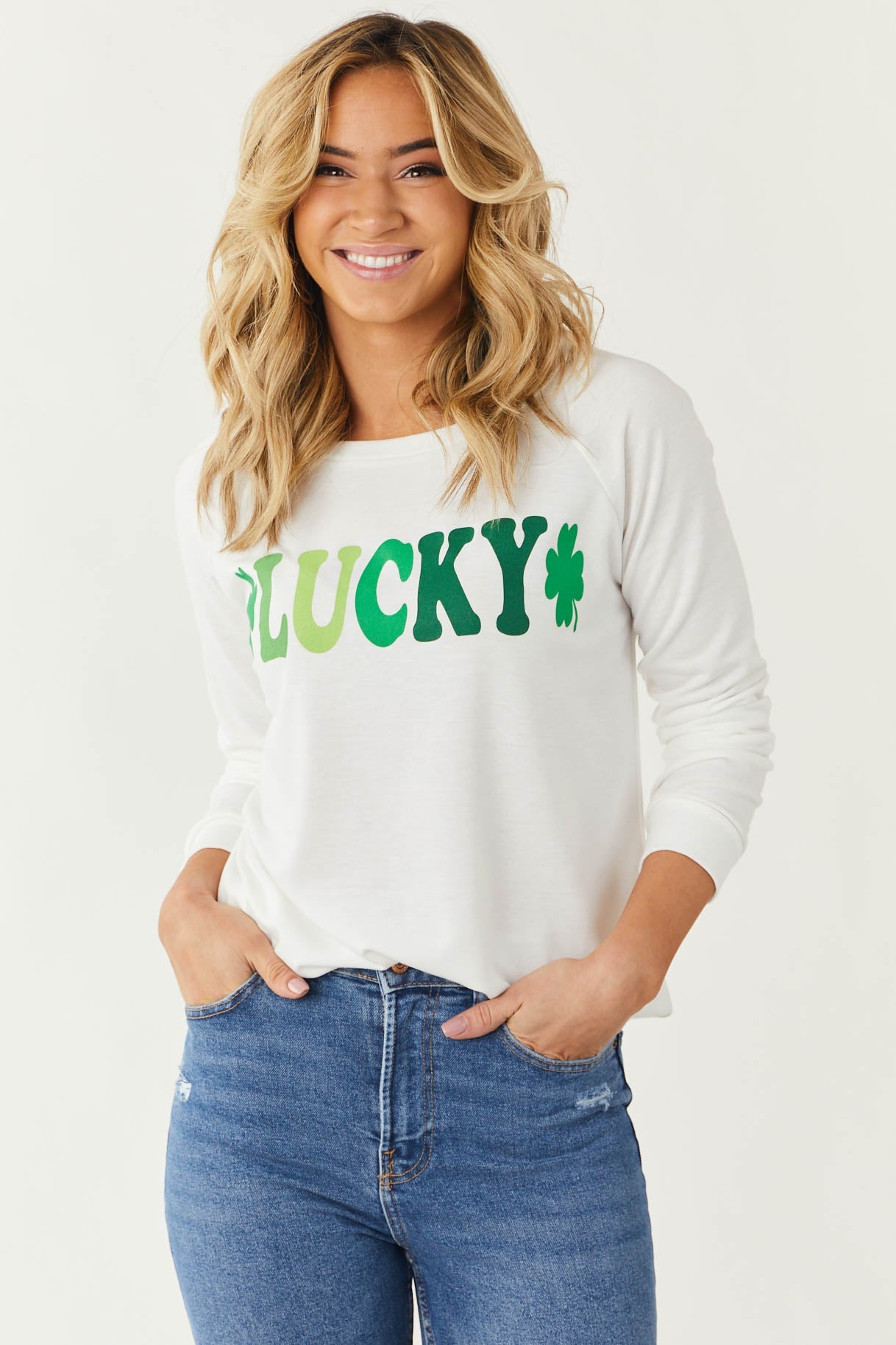 Off White 'Lucky' Graphic Pullover Top