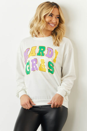 Off White 'Mardi Gras' Graphic Long Sleeve Top