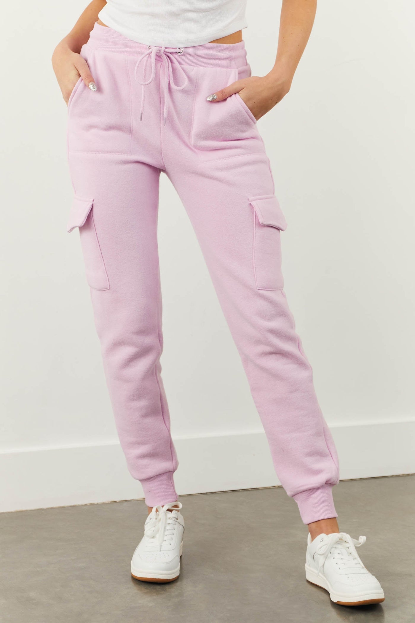 Orchid Cargo Pocket Thick Jogger Sweatpants