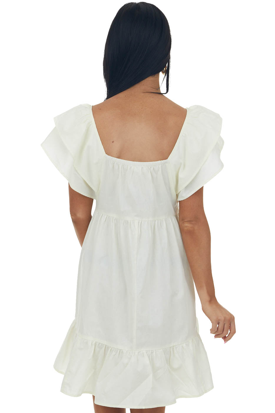 Pastel Yellow Smocked Babydoll Ruffle Dress