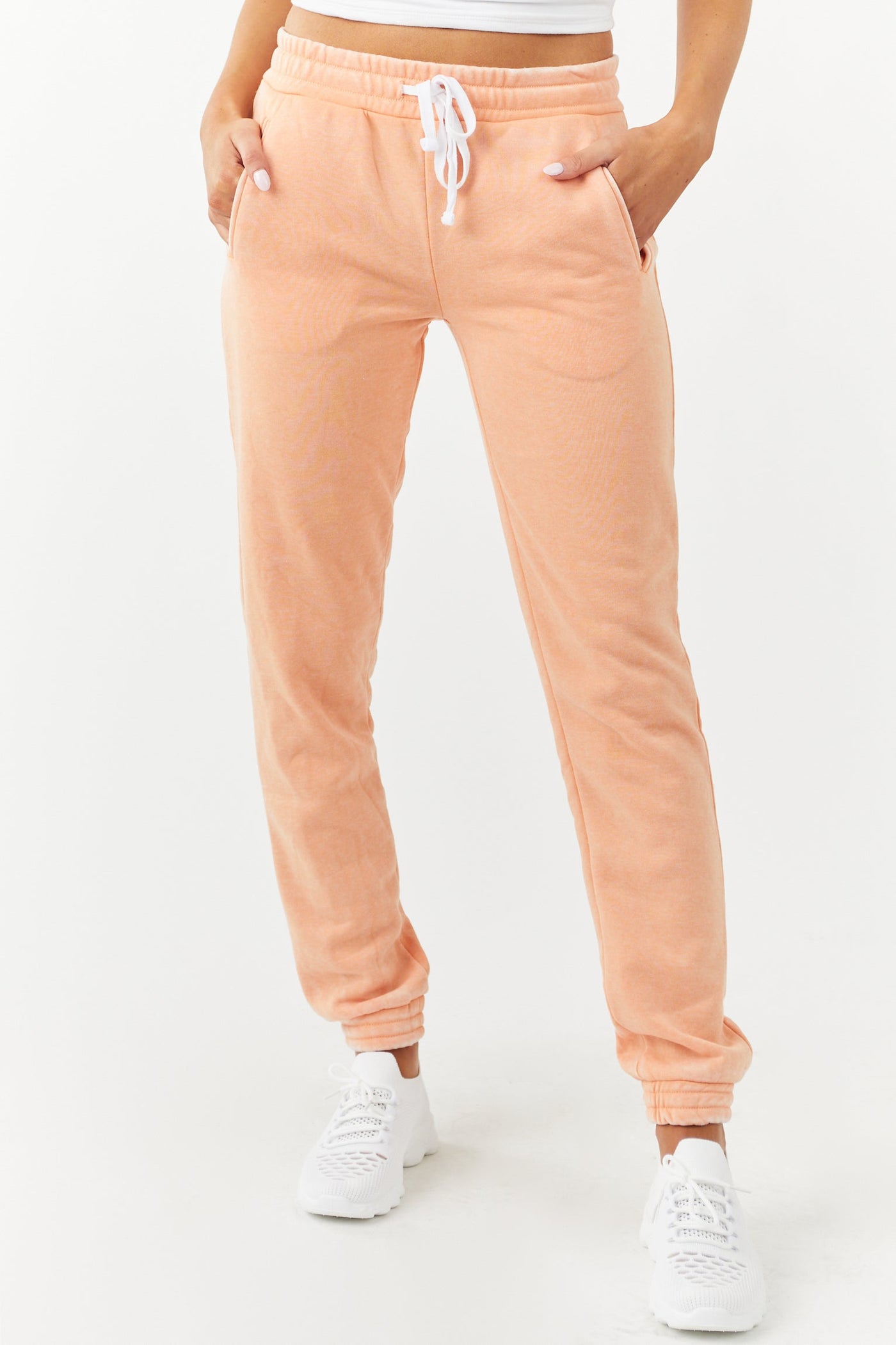 Peach Burnout Wash Ultra Soft Drawstring Joggers