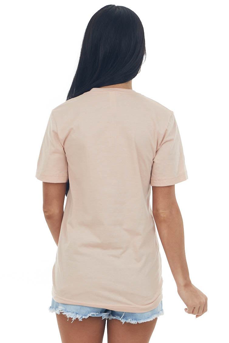 Peach 'Wife Mom Boss' Soft Knit Graphic Tee