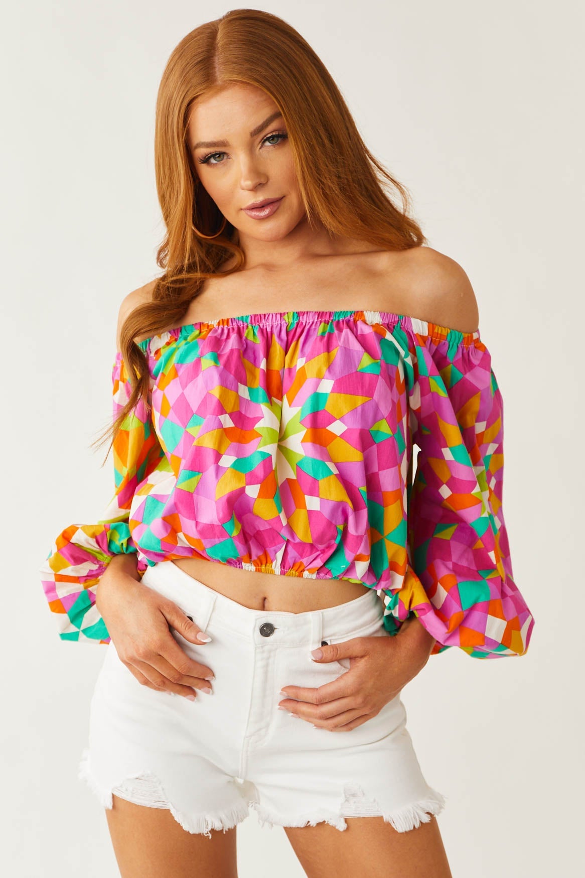 Pearl High Rise Distressed Denim Shorts with Frayed Hem