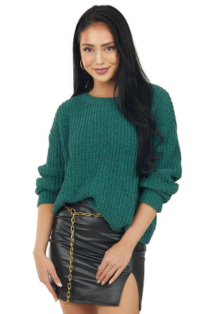 Pine Chenille Drop Shoulder Soft Sweater