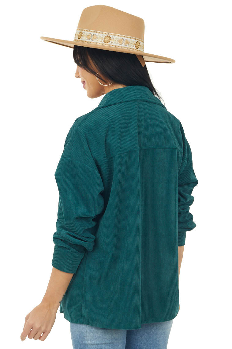 Pine Corduroy Button Up Lightweight Jacket