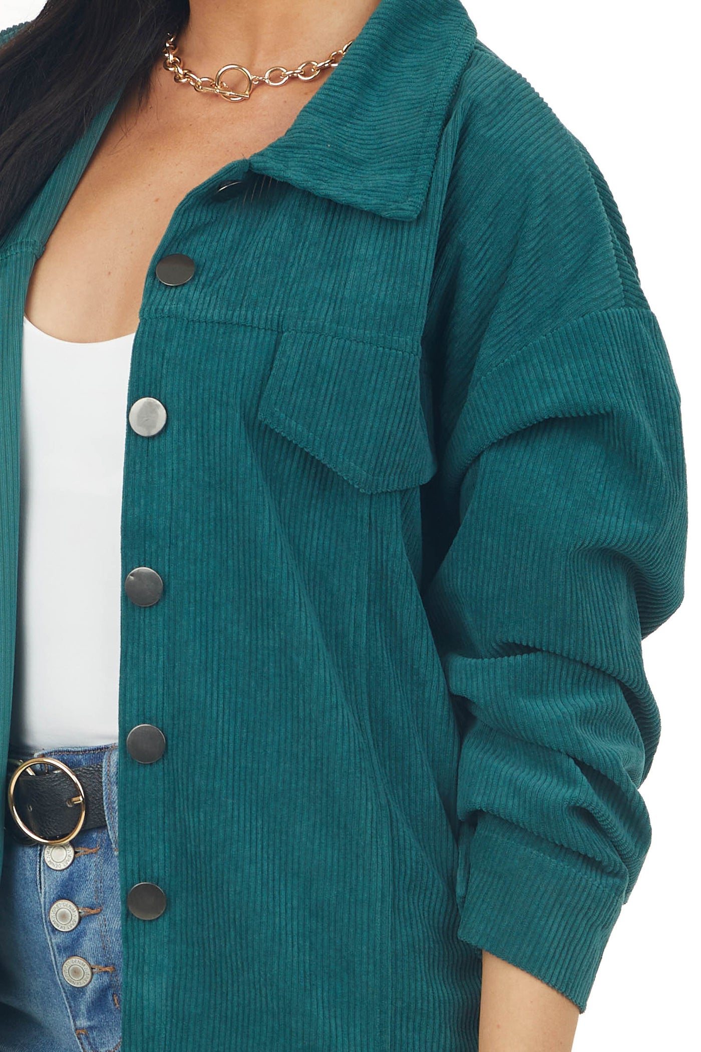 Pine Corduroy Button Up Lightweight Jacket