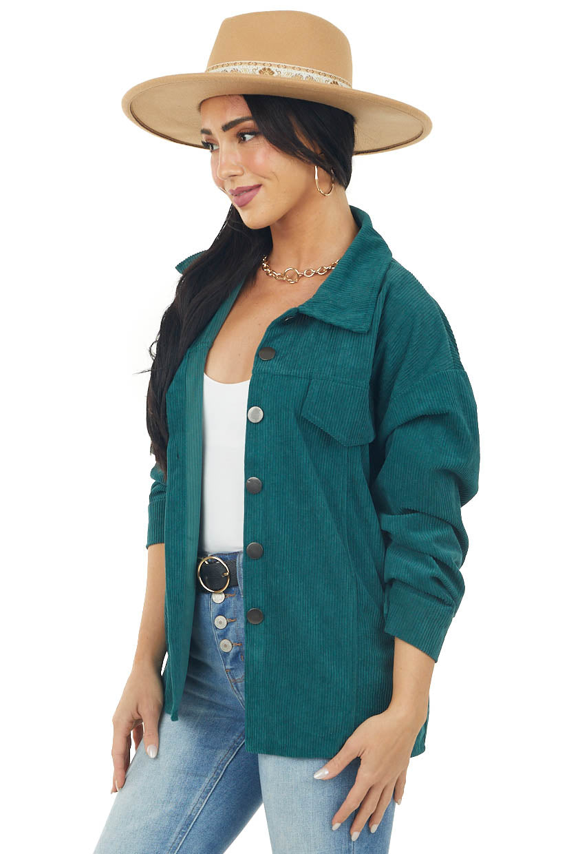 Pine Corduroy Button Up Lightweight Jacket