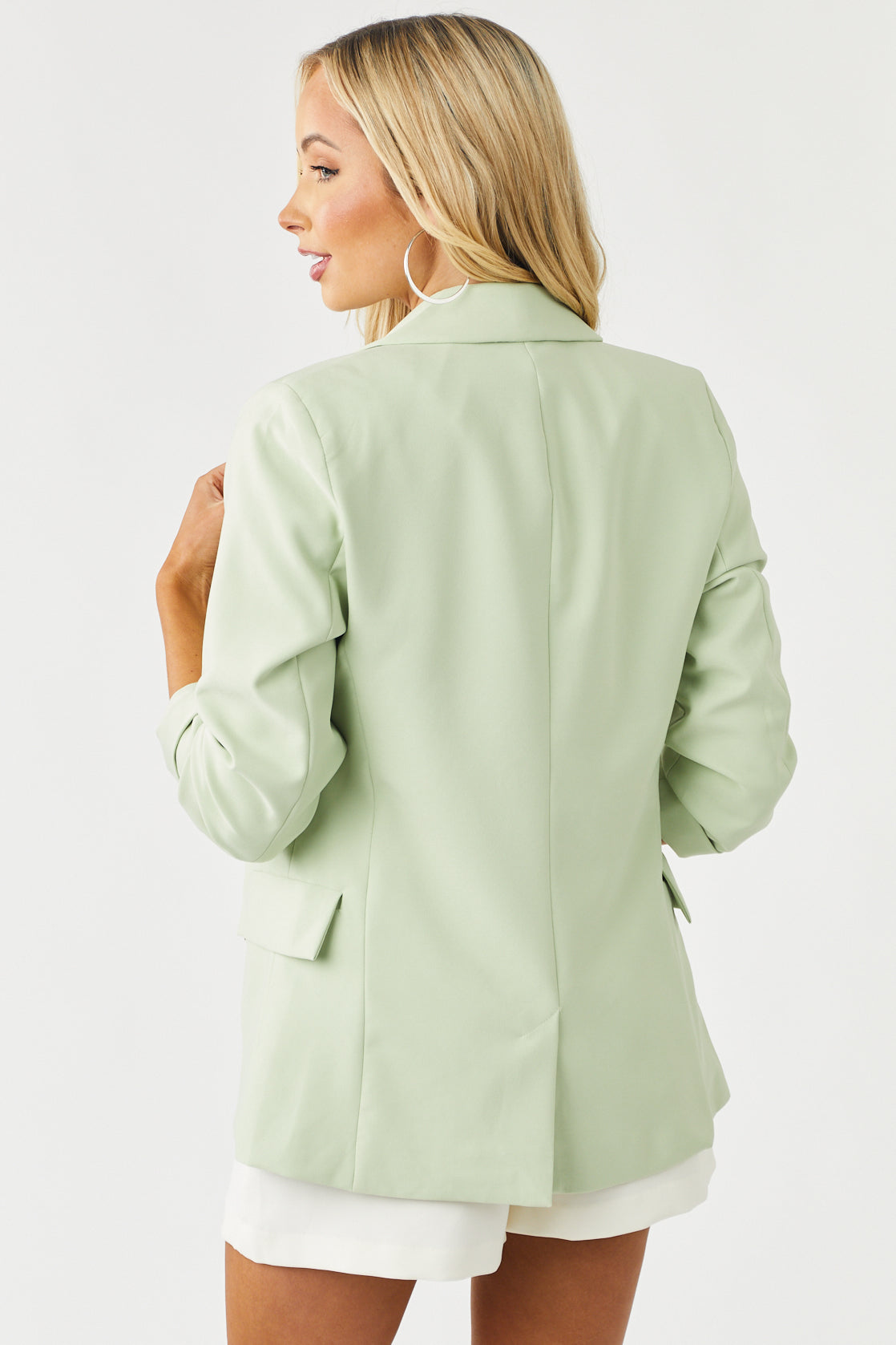 Pistachio Double Button Detail Blazer