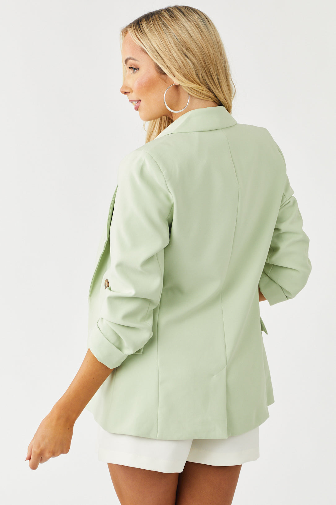 Pistachio Double Button Detail Blazer