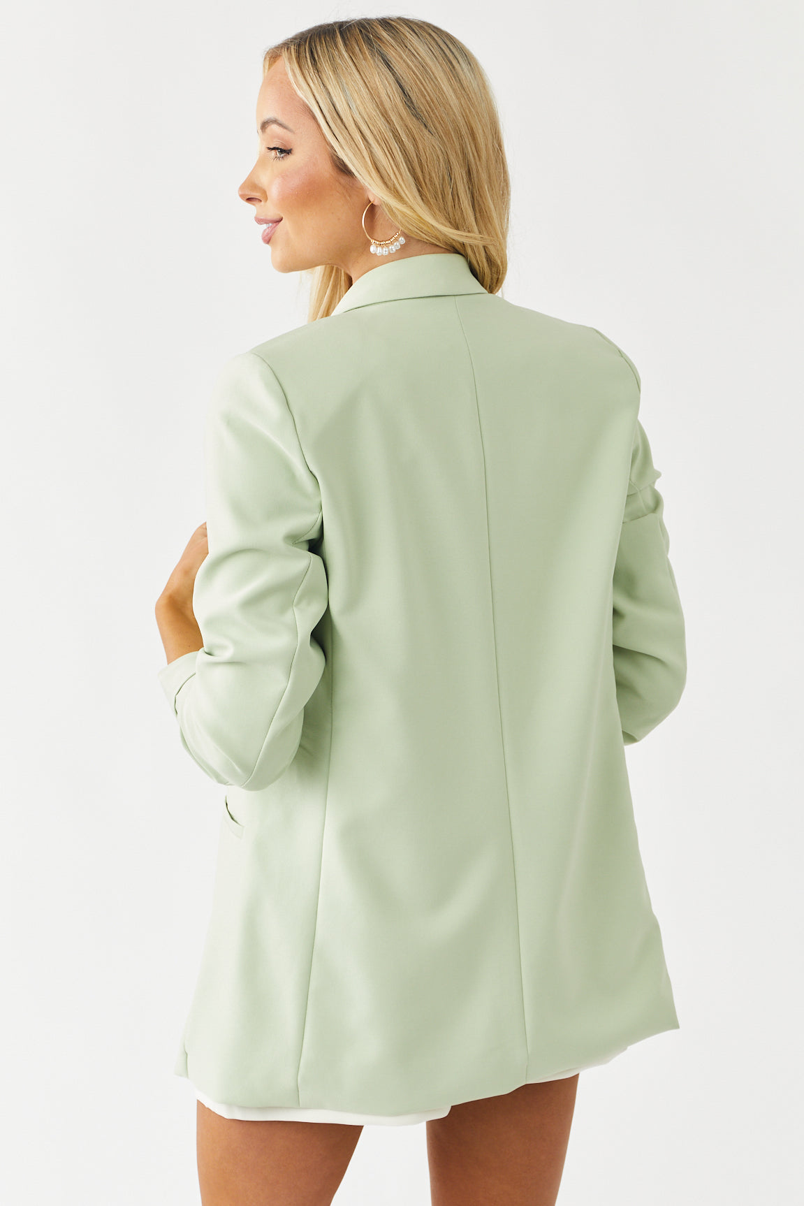Pistachio Longline Open Blazer