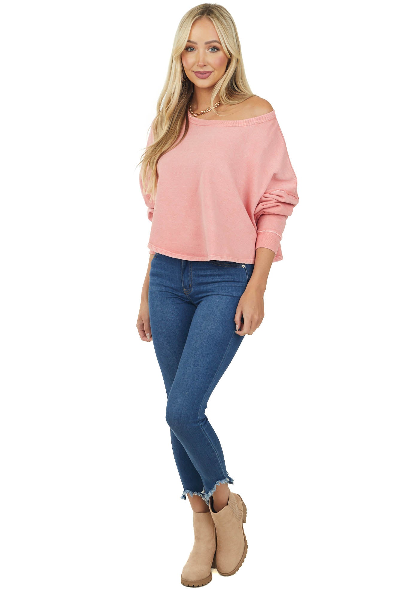 Punch Oversized Fleece Lined Cropped Sweatshirt