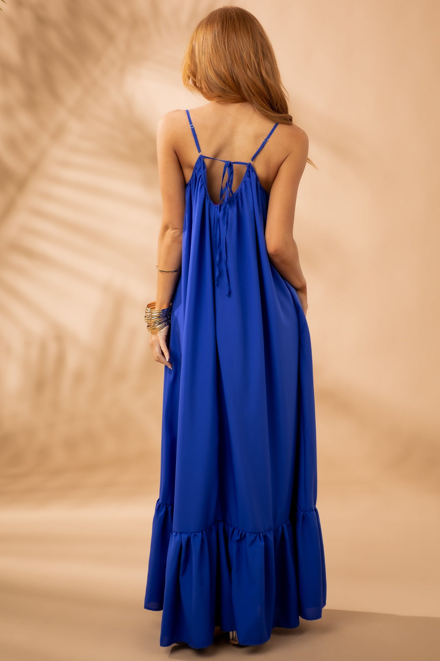 Royal Blue Sleeveless Scoop Maxi Dress