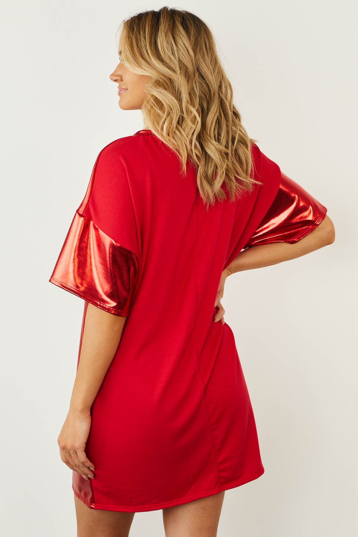 Ruby Metallic 'Happy Valentines Day' Graphic Dress