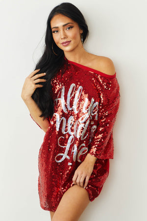 Ruby 'All You Need is Love' Sequin Tee Shirt Dress