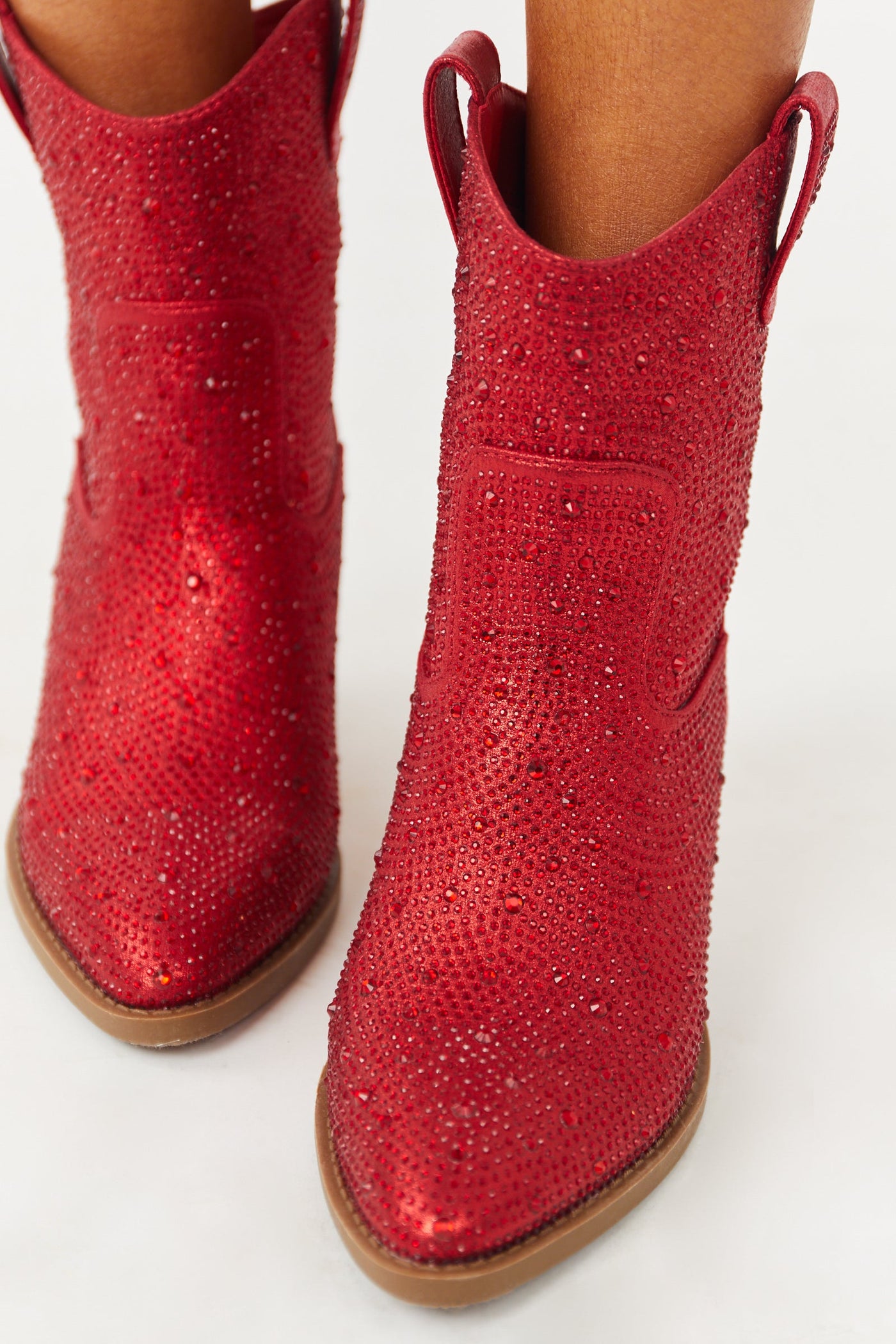 Ruby Bedazzled Pointed Toe Western Booties