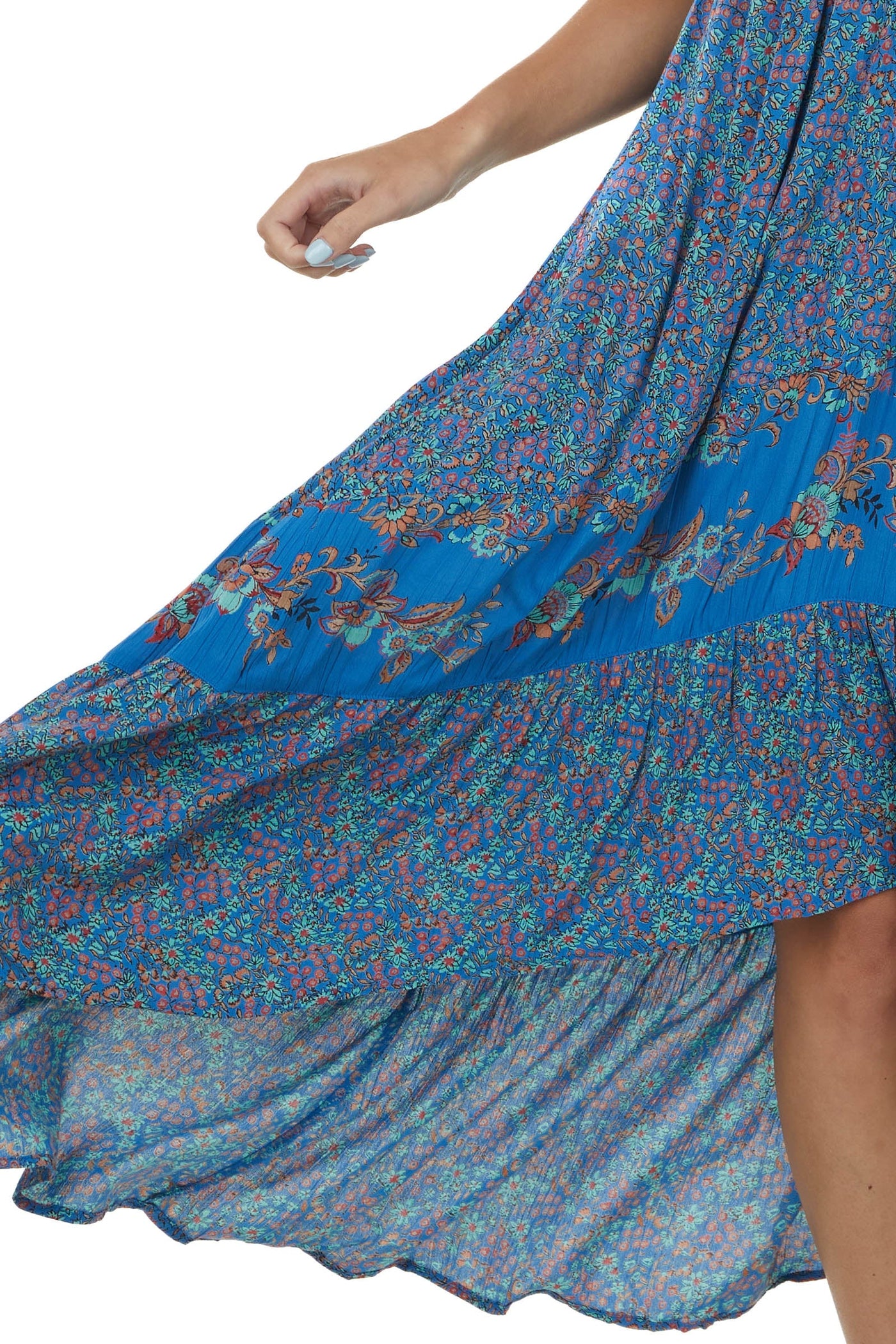 Sapphire High Low Floral Sleeveless Maxi Dress