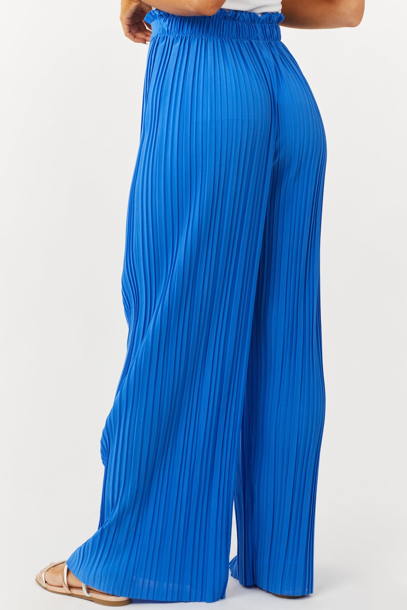 Sapphire Pleated Wide Leg Waist Tie Pants