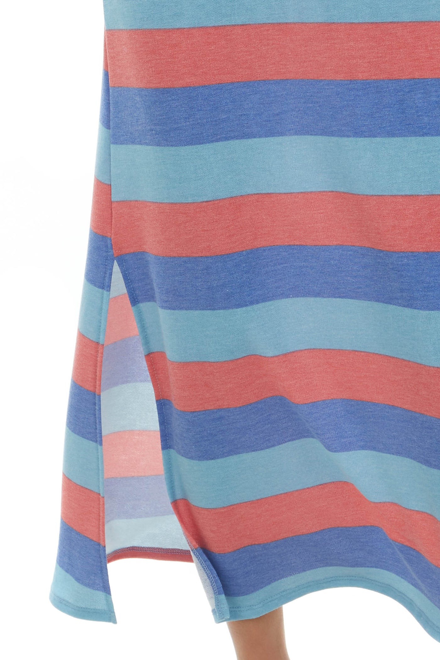 Sapphire Striped Midi Dress with Side Slits