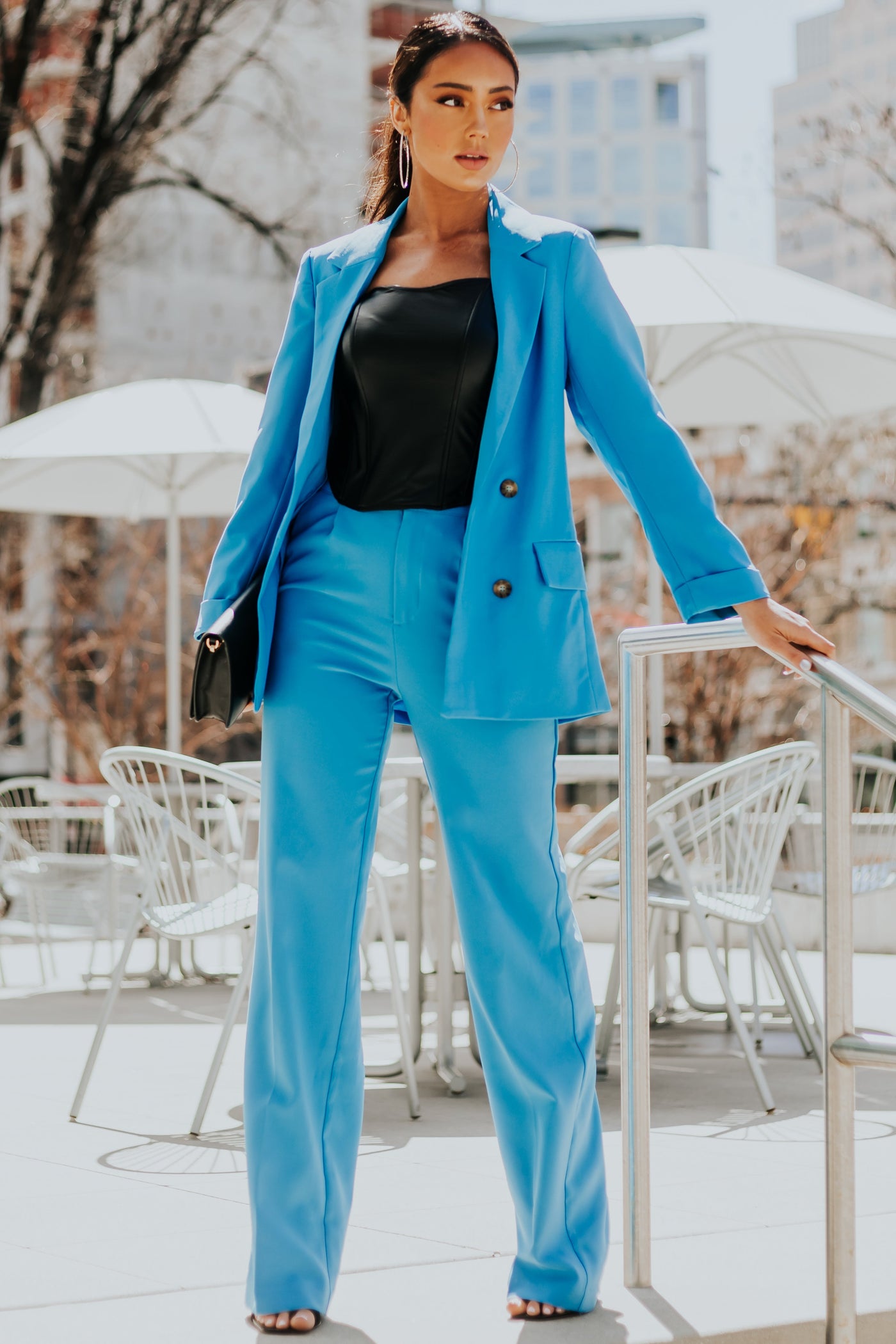 Sapphire Wide Leg Elastic Waist Woven Pants