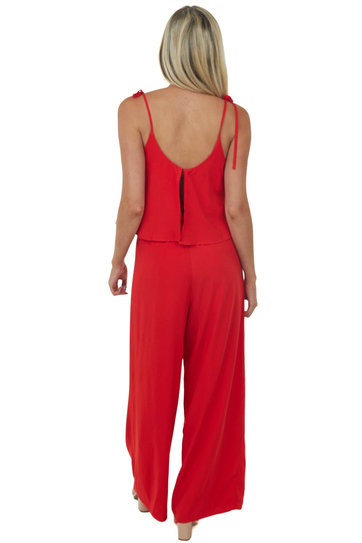 Scarlett Sleeveless Shoulder Tie Woven Jumpsuit