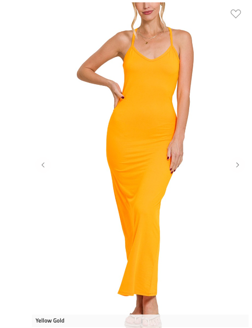 Marigold Racerback Soft Knit Cami Maxi Dress