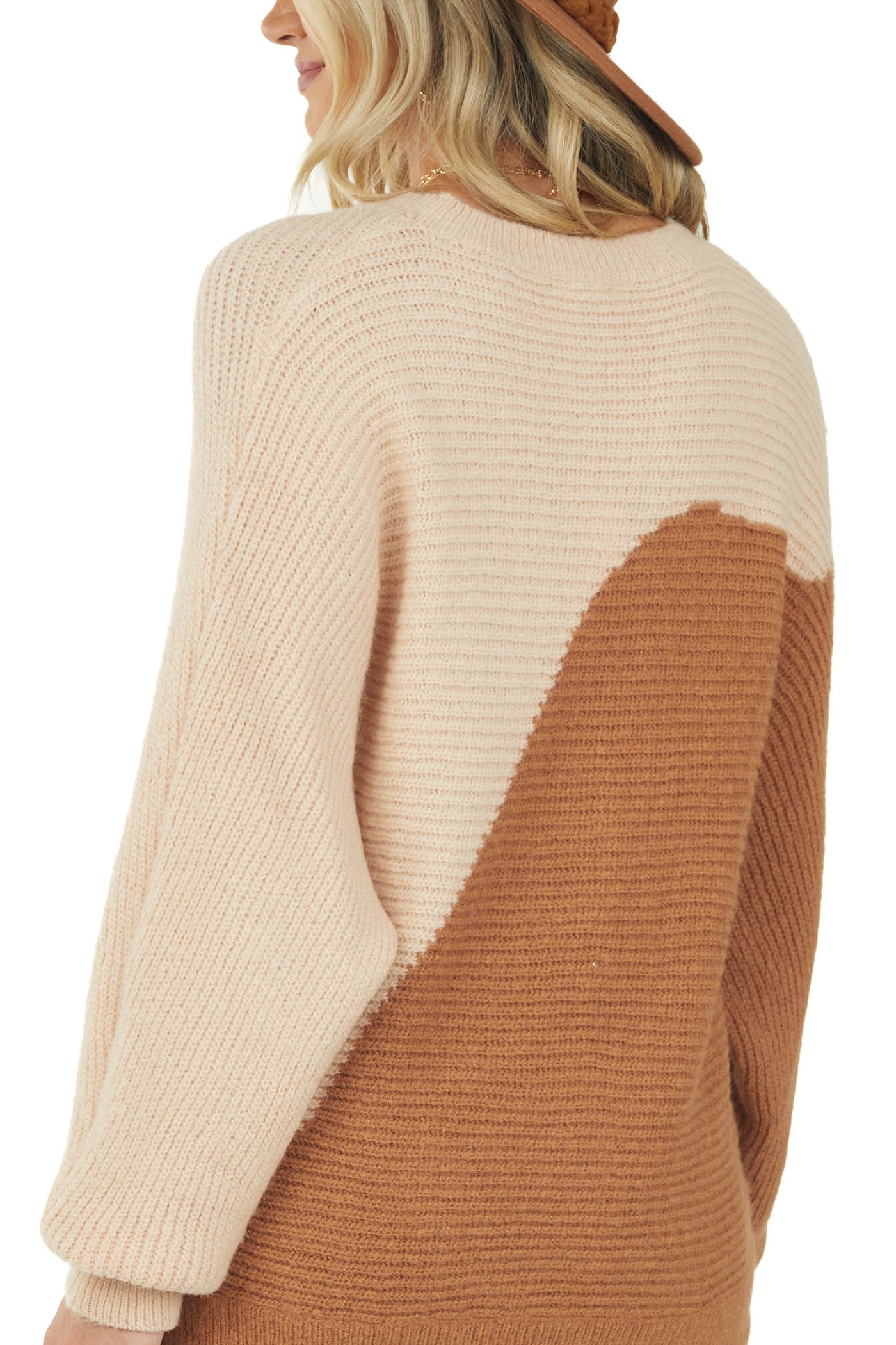 Sepia Colorblock Dolman Sleeve Knit Sweater
