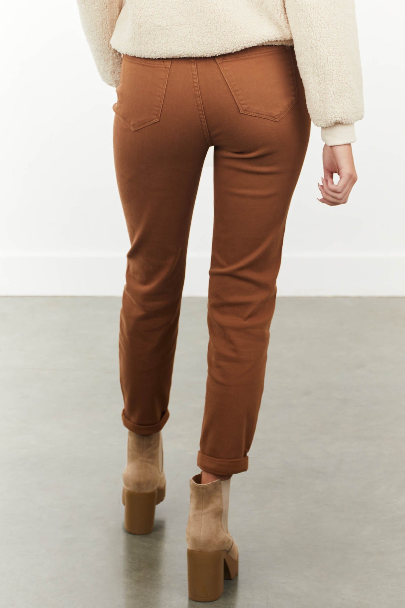 Sepia High Waisted Rolled Hem Denim Jeans