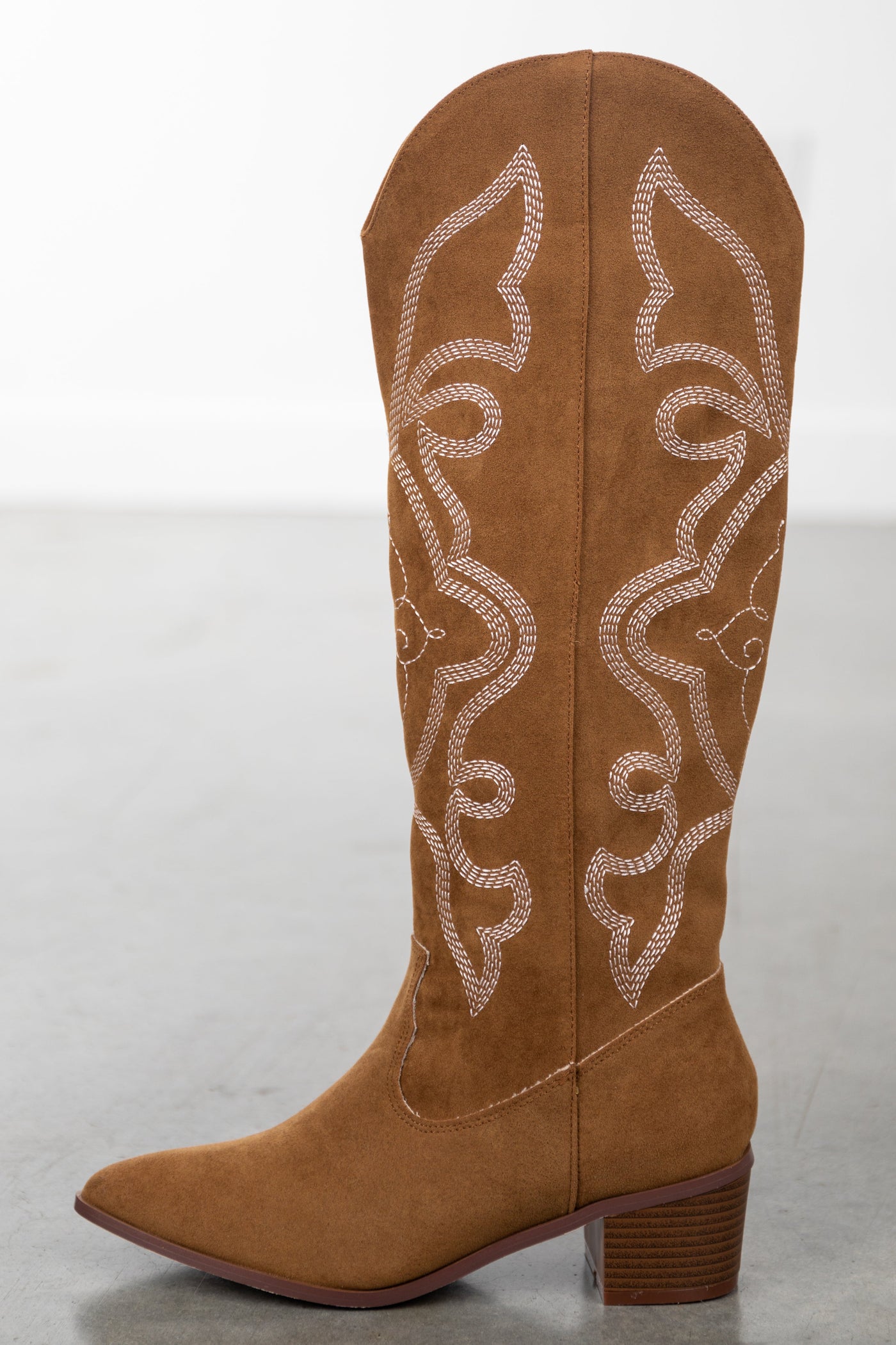 Sepia Pointed Toe Knee High Western Boots
