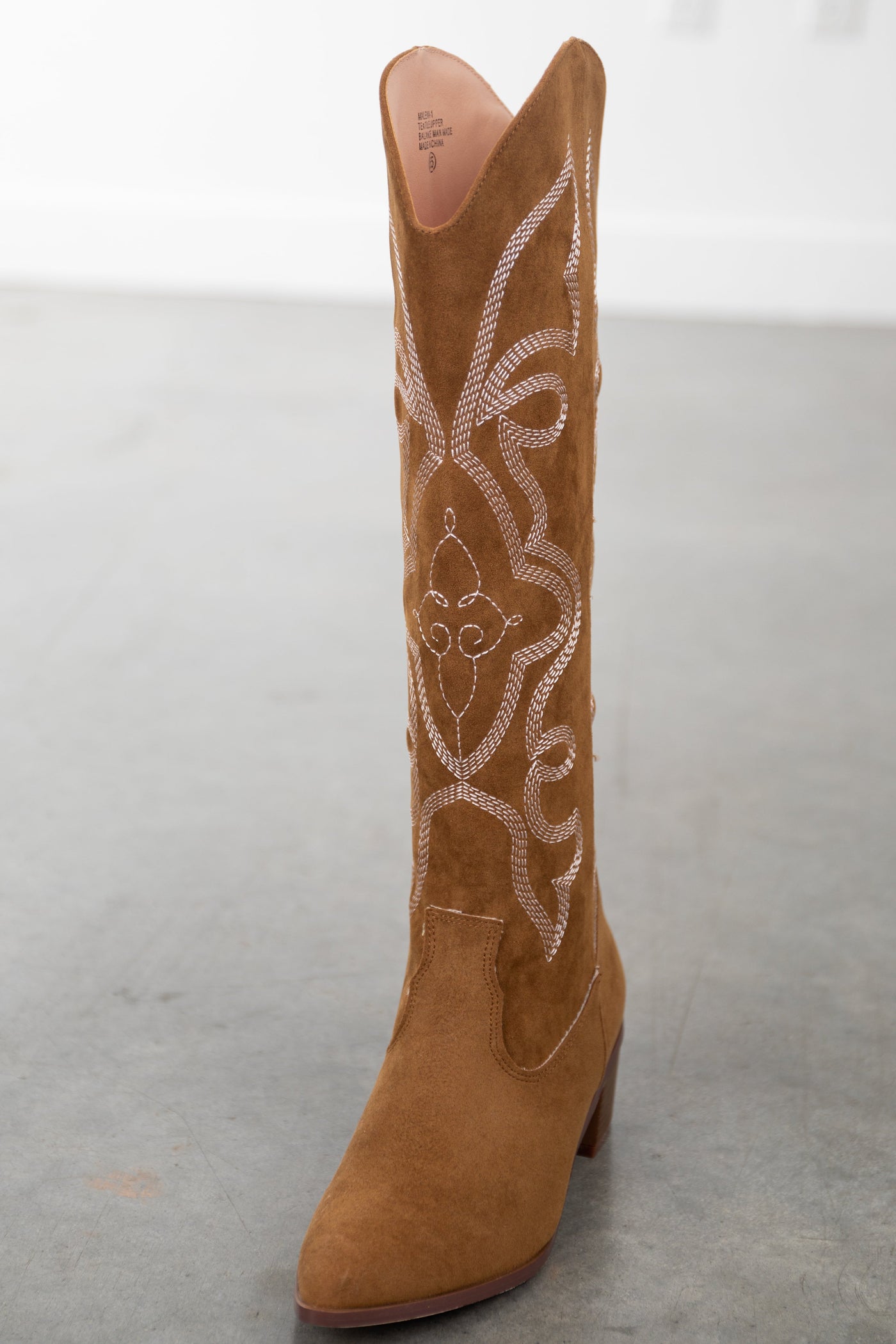 Sepia Pointed Toe Knee High Western Boots