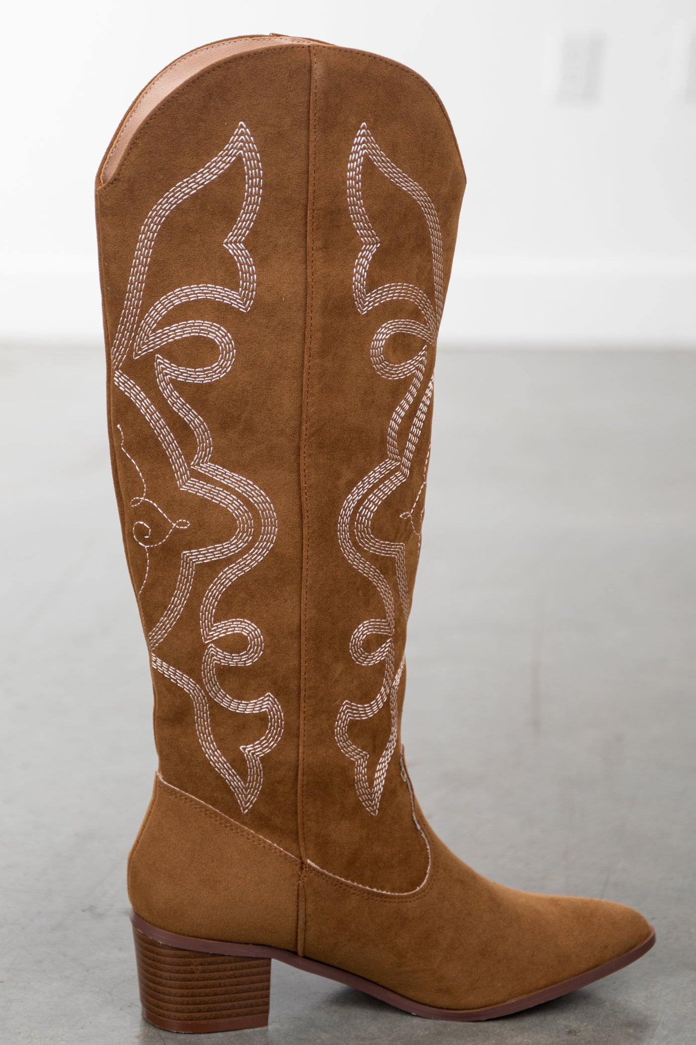 Sepia Pointed Toe Knee High Western Boots