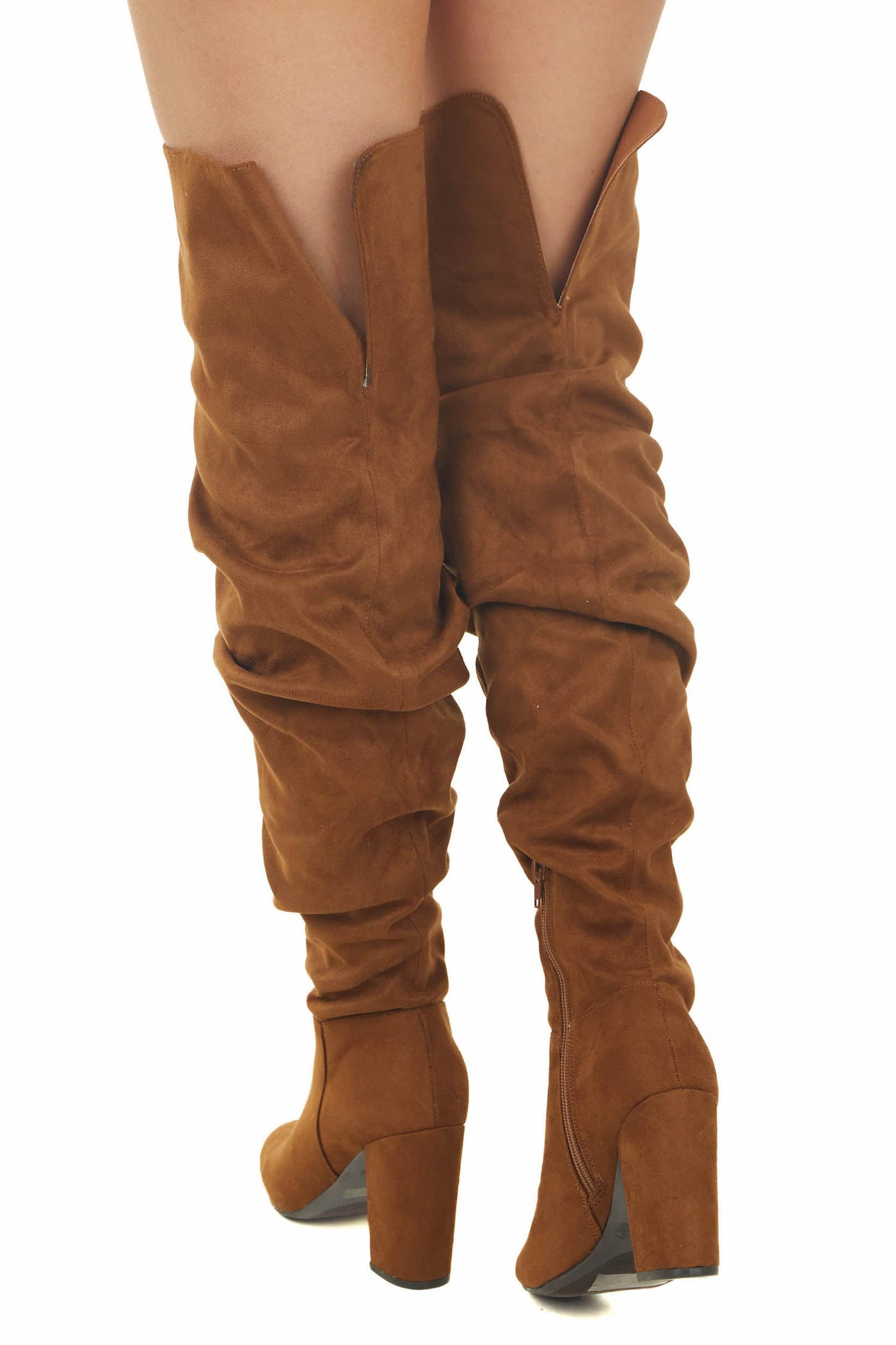 Spice Faux Suede Thigh High Scrunch Style Boots