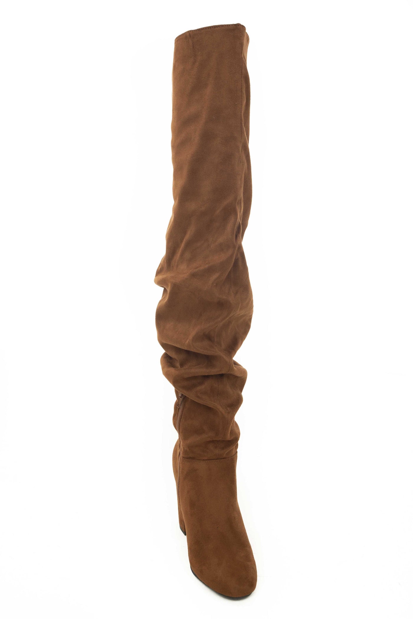 Spice Faux Suede Thigh High Scrunch Style Boots