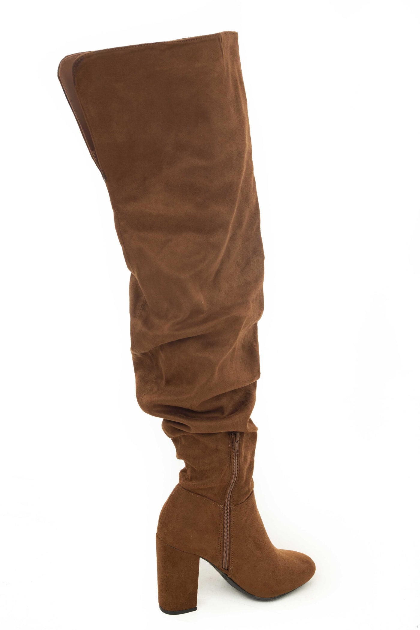 Spice Faux Suede Thigh High Scrunch Style Boots