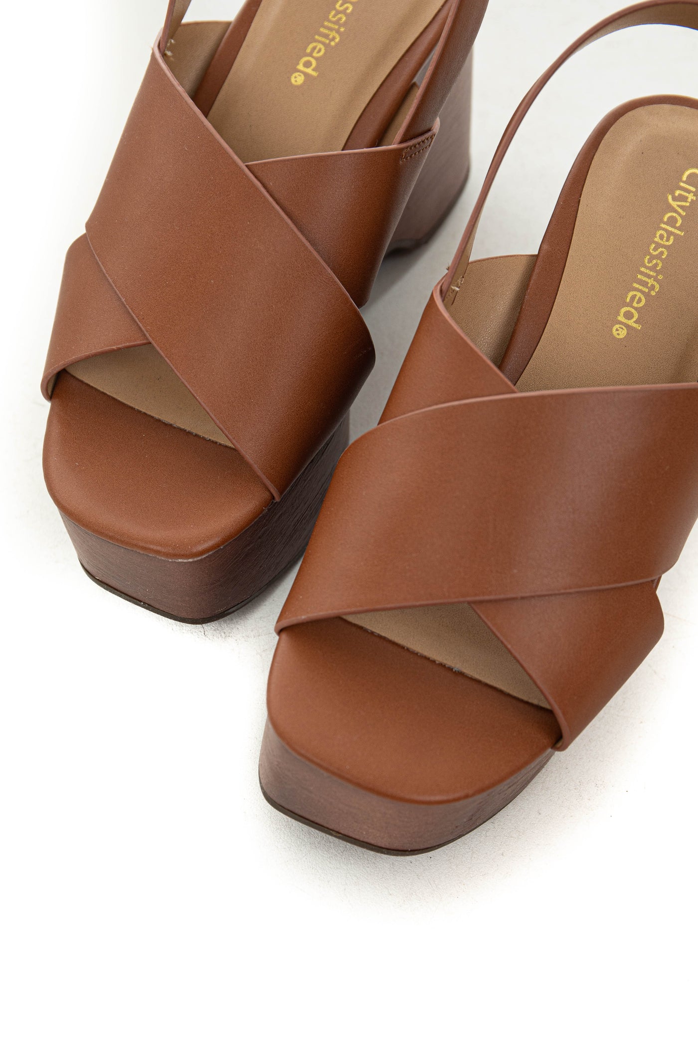 Spice Platform Clog Heels with Square Toe