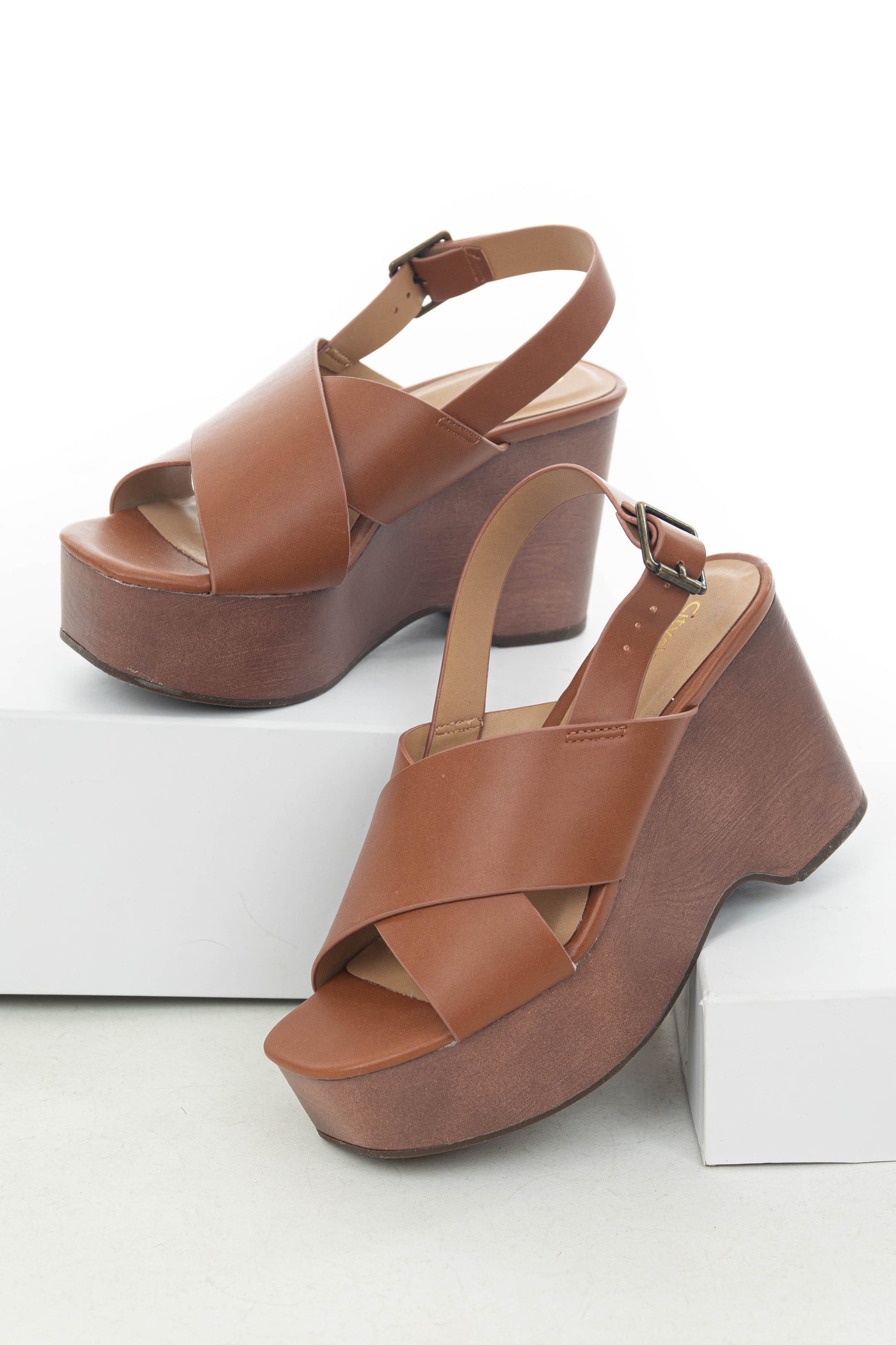 Spice Platform Clog Heels with Square Toe
