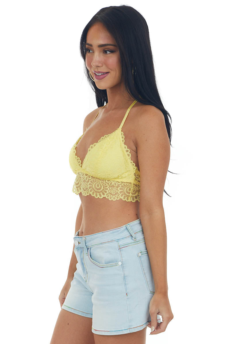 Sunshine Scalloped Lace Triangle Bralette