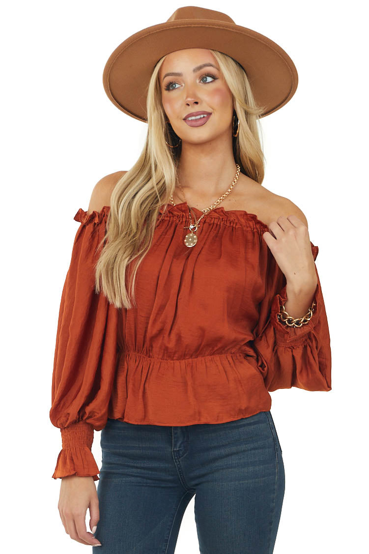 Tawny Long Sleeve Off the Shoulder Blouse