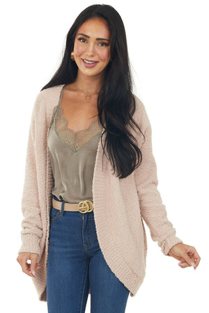 Tea Rose Super Soft Fleece Cocoon Cardigan