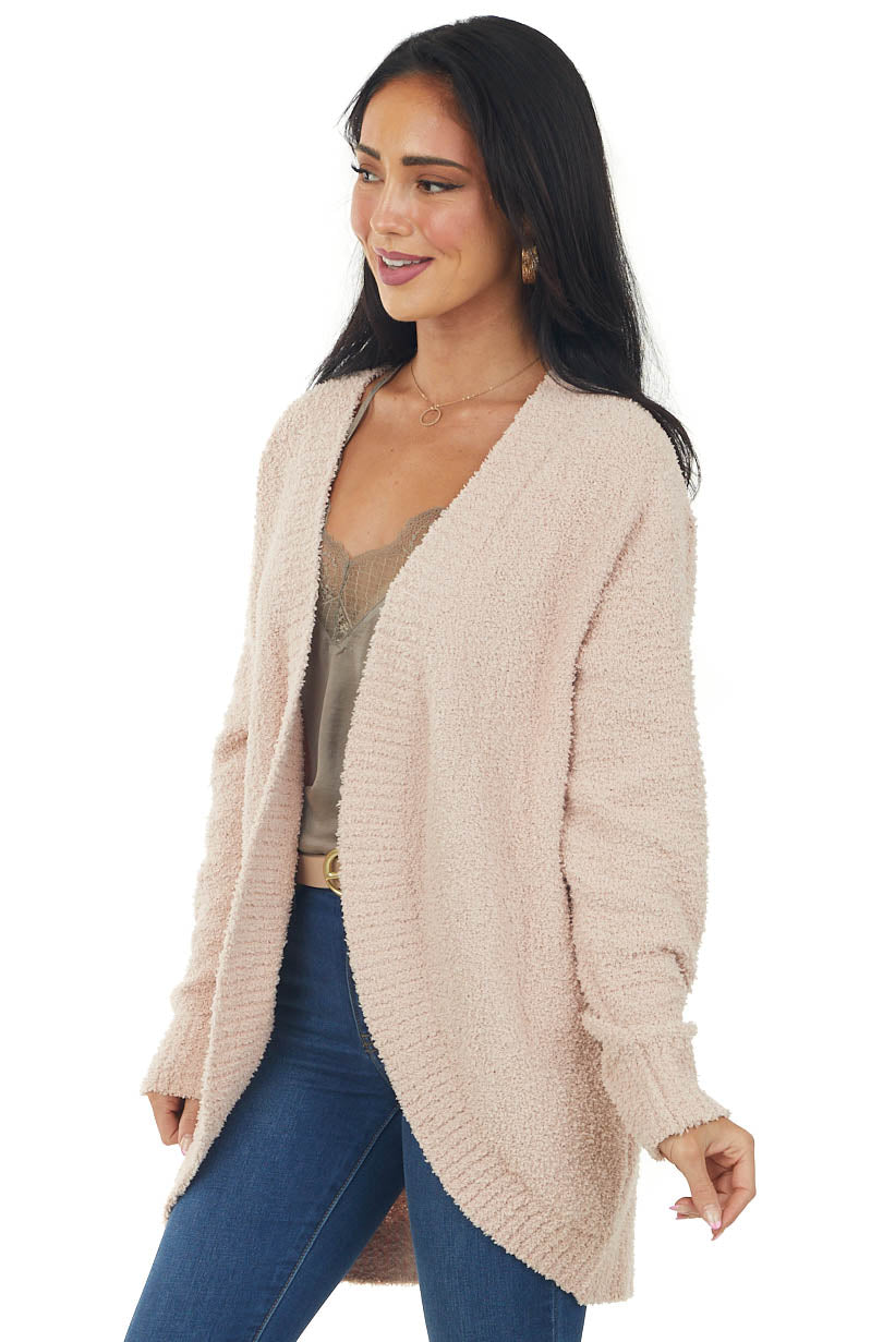 Tea Rose Super Soft Fleece Cocoon Cardigan