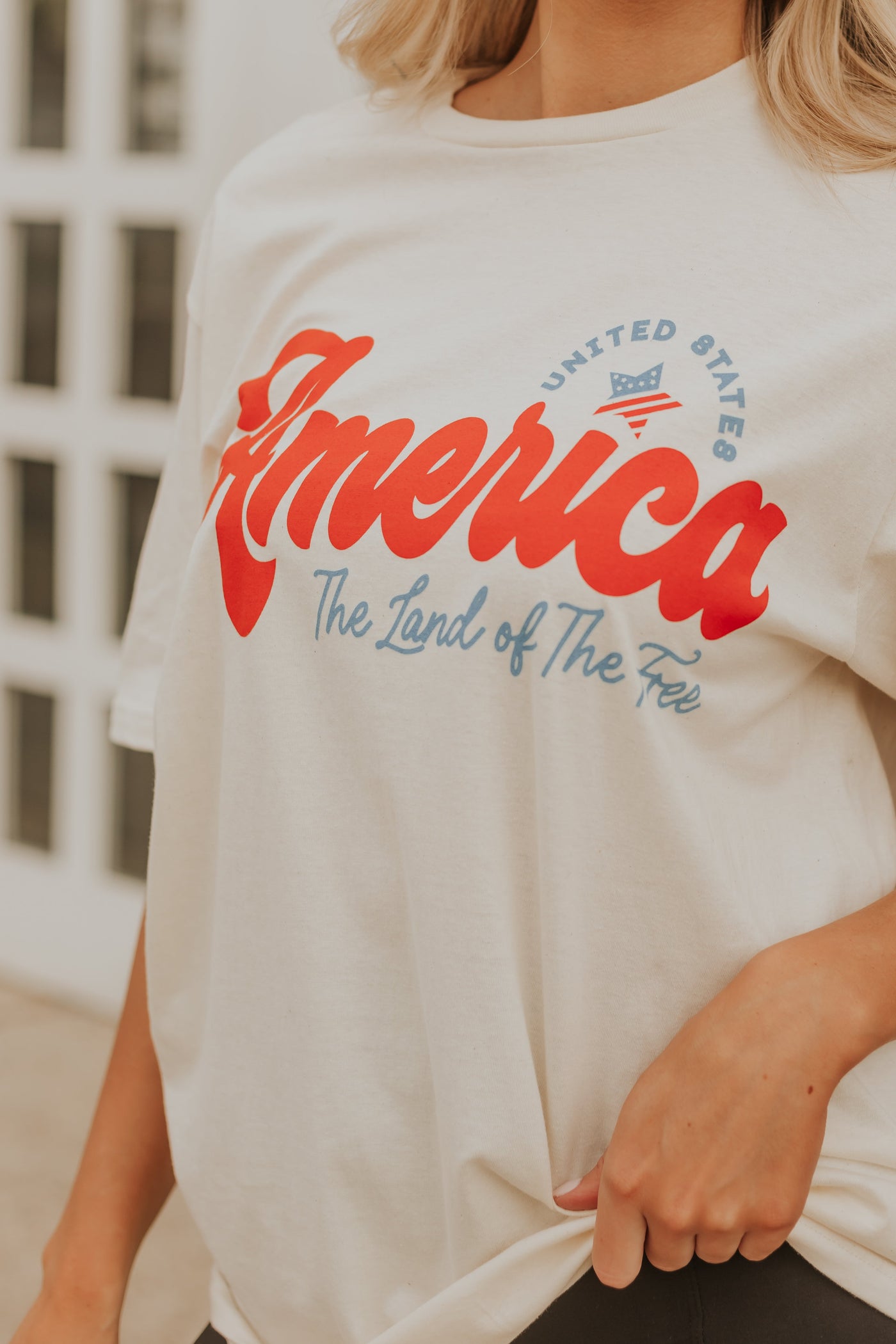 Vanilla 'America' Graphic Oversized Tee Shirt