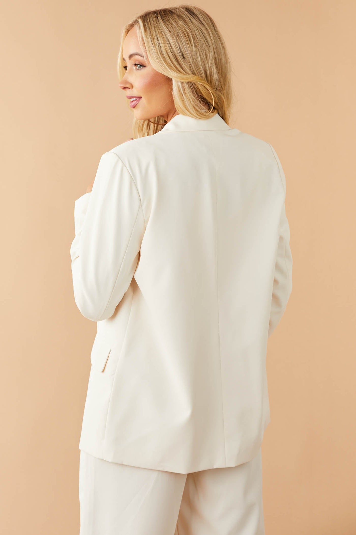 Vanilla Button Front Blazer