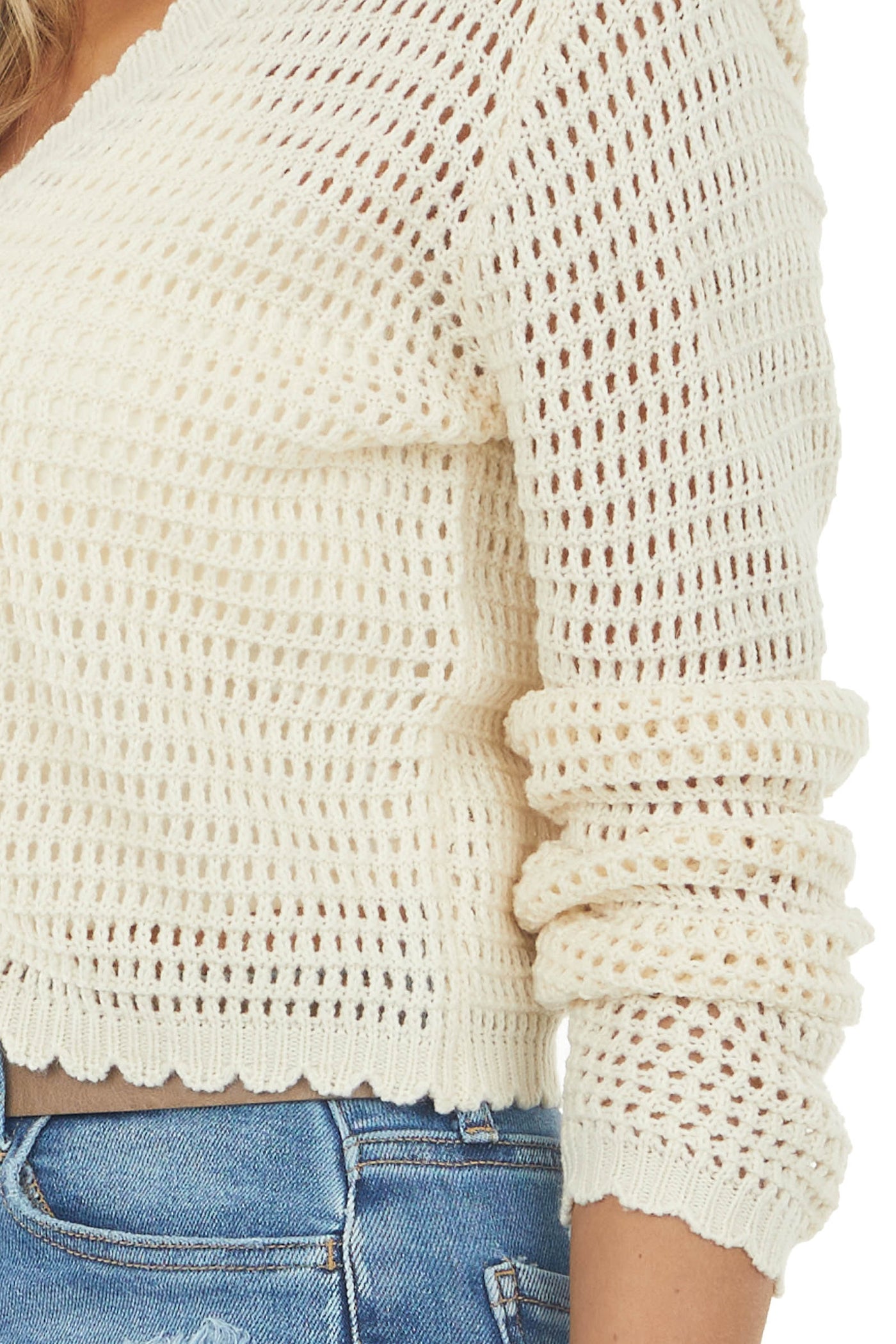 Vanilla Long Sleeve Button Up Loose Knit Cardigan