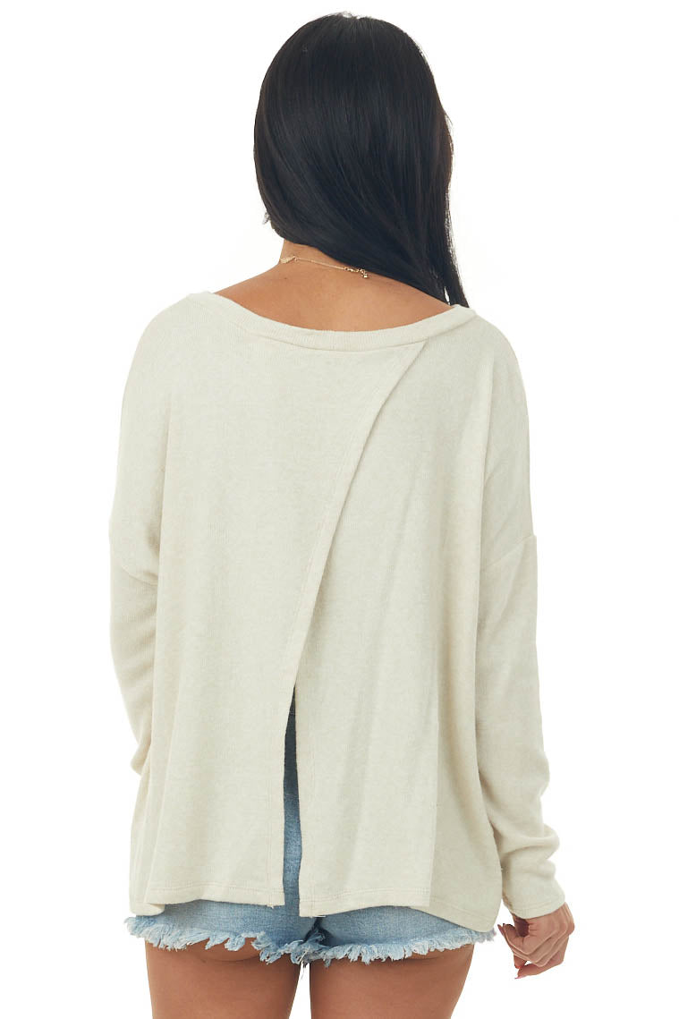 Vanilla Two Tone Soft Ribbed Open Back Top