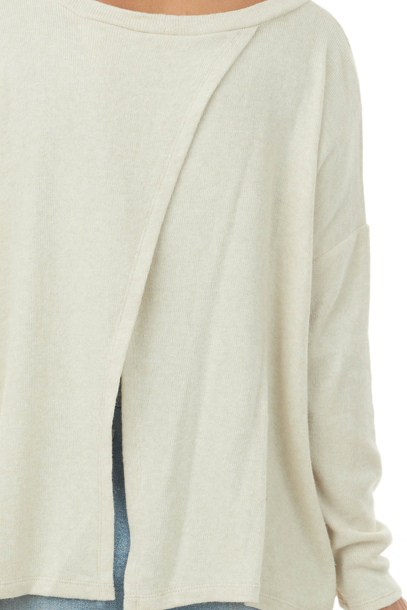 Vanilla Two Tone Soft Ribbed Open Back Top